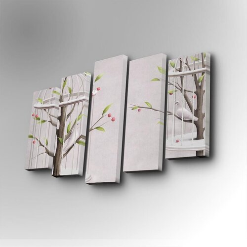 Wallity 5PUC-052 multicolor decorative canvas painting (5 pieces) Cene