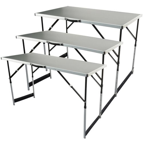 Brüder Mannesmann Večnamenska zložljiva miza aluminij 3 kosi Cene