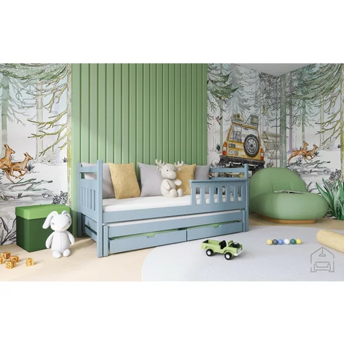 Lano Otroška postelja z dodatnim ležiščem Dominik - 90x200 cm - Siva