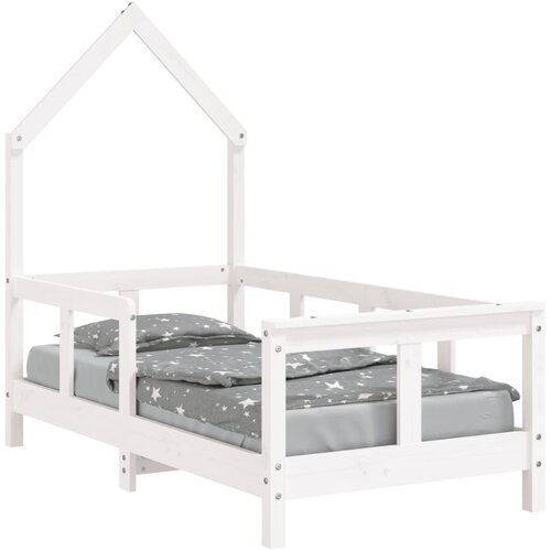 Maison Chic Otro&amp;scaron;ki posteljni okvir - Otro&amp;scaron;ki ležaj bel 70x140 cm trdna borovina-J2808, (21794207) Slike