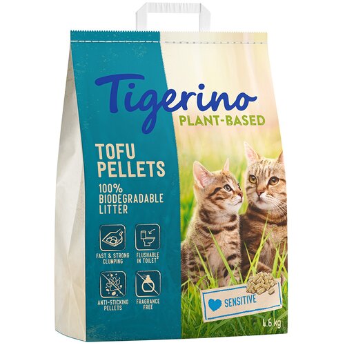 Tigerino Plant-Based Tofu pijesak za mačke - Sensitive, bez mirisa - 11 l (4,6 kg) Cijene