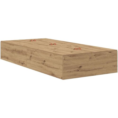  Krevet s prostorom za pohranu od umjetnog hrasta 100x200 cm Slike