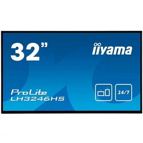 Iiyama prolite LH3246HS-B1 32’’ android-powered professional digital signage display with daisy chain function analog signal input vga x1 dvi x1 hdmi x2 (v.1.4) dp x1 audio input rca (l/r) x1 mini jack x 1RS-232c x hdcp, usb