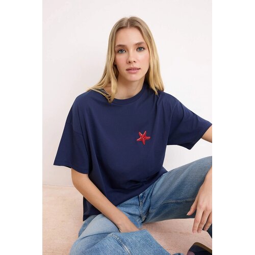 TRENDYOLMILLA Ženska majica TWOSS24TS00102, Tamnoplava Cene
