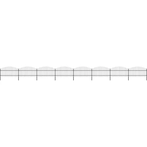 vidaXL Vrtna ograja s koničastimi vrhovi jeklo (1-1,25)x13,6 m črna
