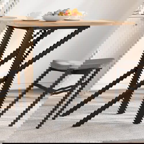 VidaXL Blagovaonski stol X-oblika 70x70x75 5 cm od borovine i željeza Slike
