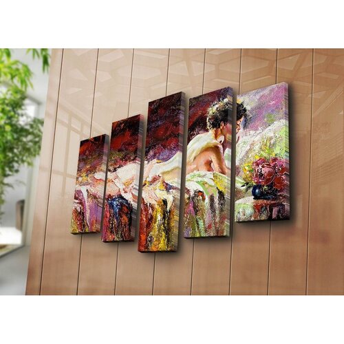 WALLXPERT Dekorativne slike na platnu, 19x70cm, 5 komada, &Scaron;arene Cijene
