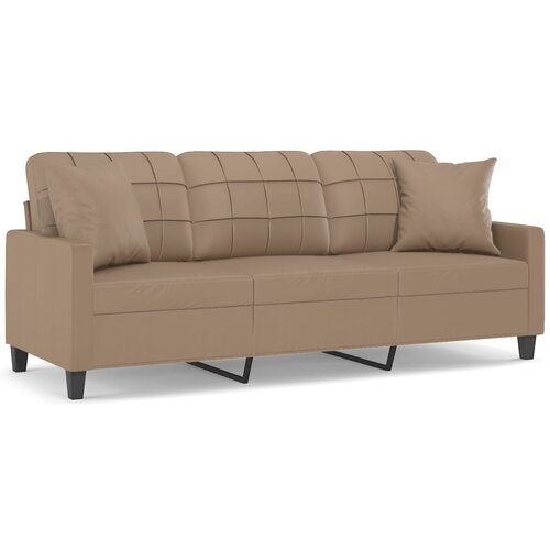 Maison Chic kavč - Sofa - Kanape trosed z okrasnimi blazinami kapučino 180 cm umetno usnje, (21727678) Cene