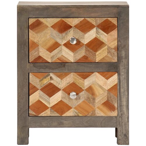 Maison Chic Nočna omarica - Nočna miza siva 40x30x50 cm trden mangov les, (21688531) Slike