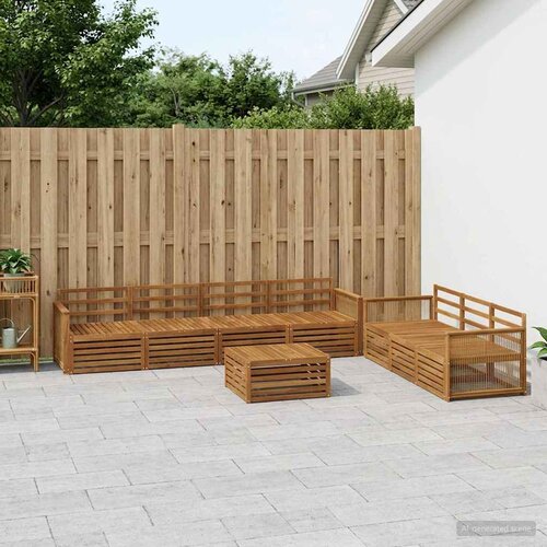  Set vanjskih sofa 8 kom. Prirodna Čvrsto drvo akacije Cijene