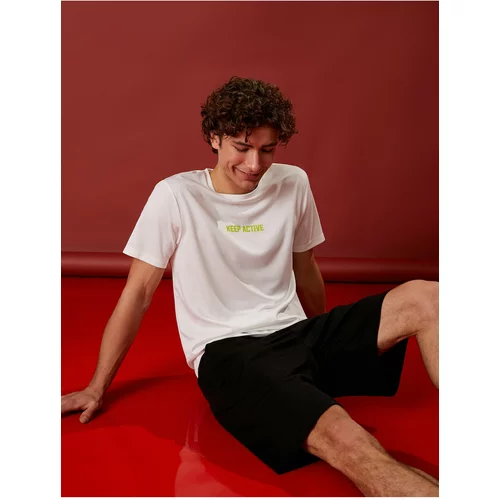Koton Sports T-Shirt Slogan Printed Crew Neck Short Sleeve Breathable Fabric
