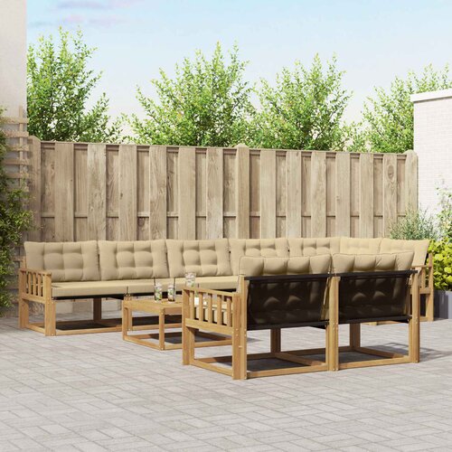  Set vanjskih sofa 9 kom. Bijela i bež Slike
