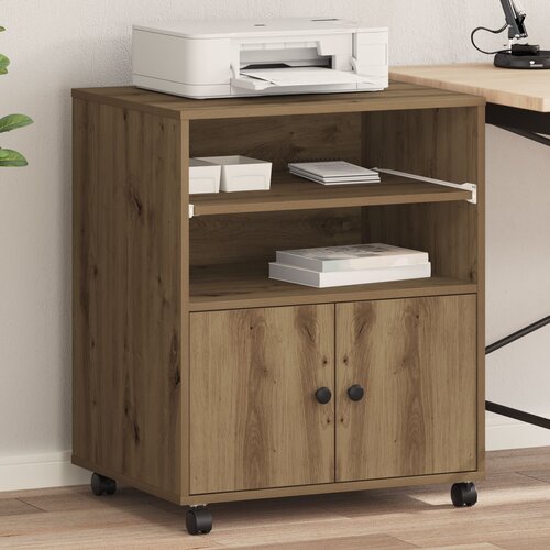 vidaXL Stojalo za tiskalnik s kolesi Artisan Oak 60x48x74 cm Cene