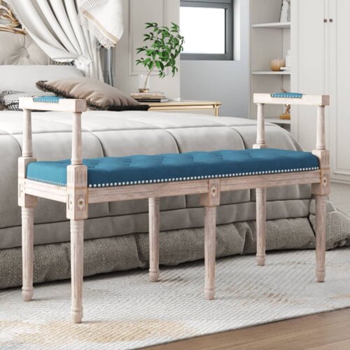 VidaXL Klop modra 110x40x70 cm žamet Slike