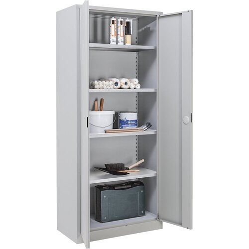 eurokraft basic Omara s krilnimi vrati, višina x širina x globina 1850 x 800 x 420 mm, svetlo sive barve Cene
