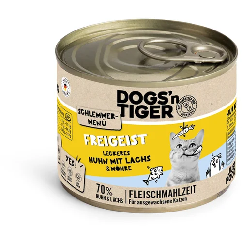 Dogs'n Tiger Ekonomično pakiranje gurmanski jelovnik 12 x 200 g - Piletina s lososom