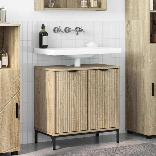 vidaXL Kupaonski ormarić za sudoper sonoma hrast 60.5 x 33.5 x 61 cm Cijene