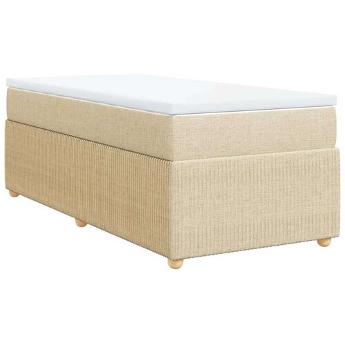 VidaXL Box spring postelja z vzmetnico krem 100x200 cm blago, (21290942) Slike