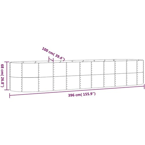  Povi&amp;scaron;ena vrtna gredica od pocinčanog čelika 396x100x68 cm antracit Slike