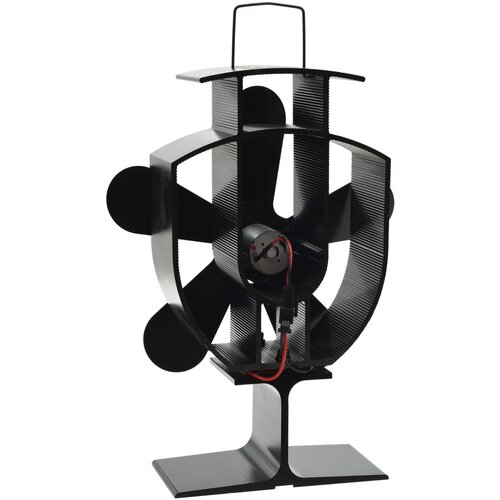  Ventilator za peć na toplinski pogon s 5 lopatica crni Slike