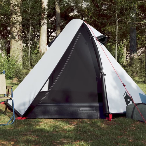 vidaXL Šator za kampiranje za 2 osobe bijela od tkanine vodootporan