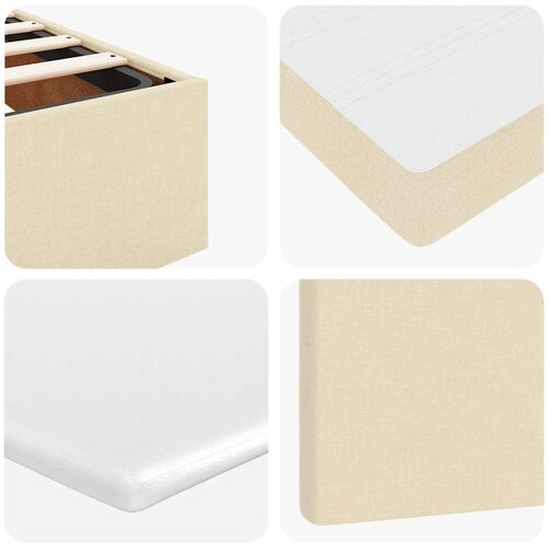  Otomanski krevet s madracem krem 180x200cm od tkanine Slike
