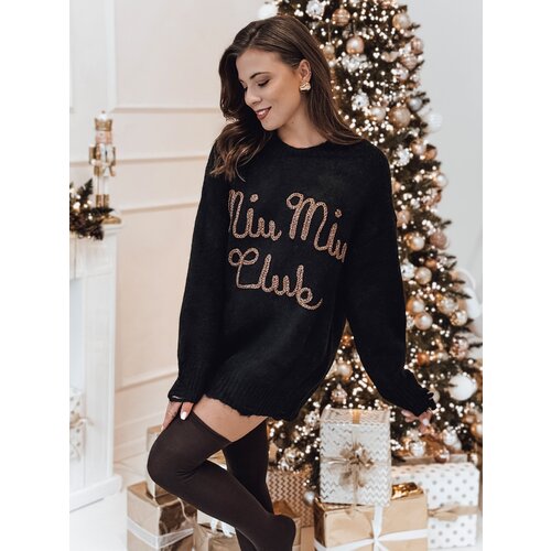 DStreet Sweter damski one size MIU MIU z napsiem czarny Cene