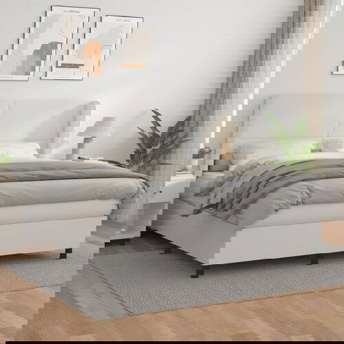 The Living Store Box spring postelja z vzmetnico bela 180x200 cm umetno usnje - Box Spring Postelja, (21517600) Slike