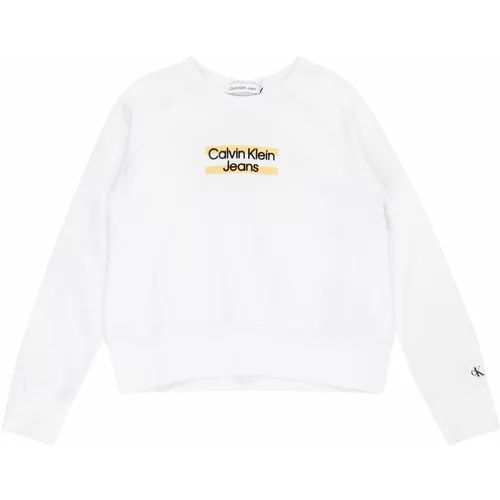 Calvin Klein Sweater majica 'Hero' marelica / crna / bijela