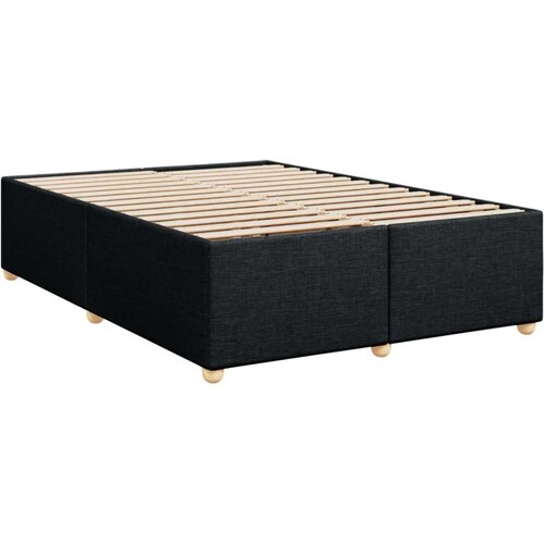 VidaXL Krevet s oprugama i madracem crni 140x200 cm od tkanine Slike