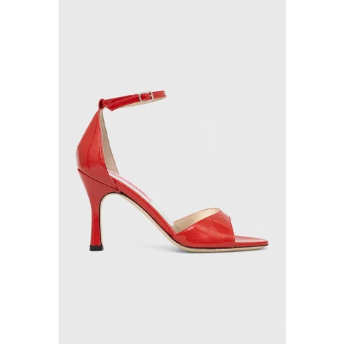 Custommade Usnjeni sandali Ashley Glittery Lacquer rdeča barva, 000202046