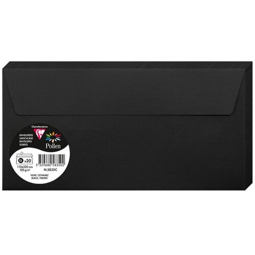 Clairefontaine kuverte Pollen 110x220mm 120gr crne 1/20 Cene