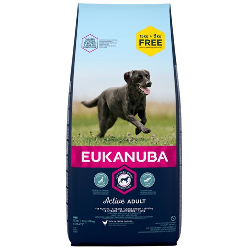 Eukanuba 15 kg + 3 kg besplatno! 18 kg suha hrana za pse - Adult Large Breed Cijene