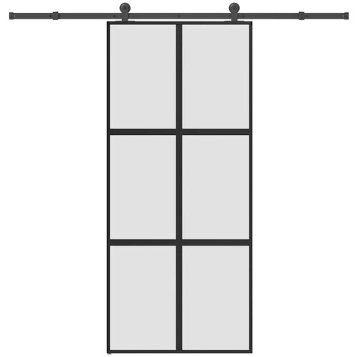 VidaXL Klizna vrata s priborom 90 x 205 cm kaljeno staklo i aluminij Slike
