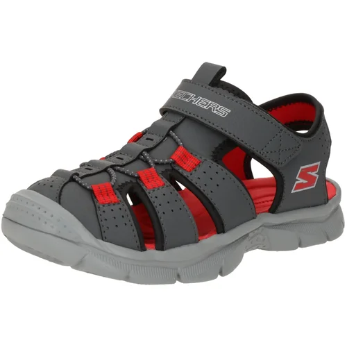 Skechers Otvorene cipele 'RELIX' tamo siva / crvena / bijela