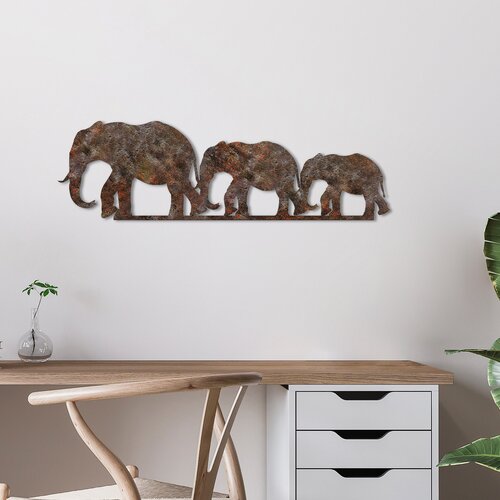 Opviq Zidna dekoracija Zahrđali slon 1, 15x50 cm, Smeđa Cijene