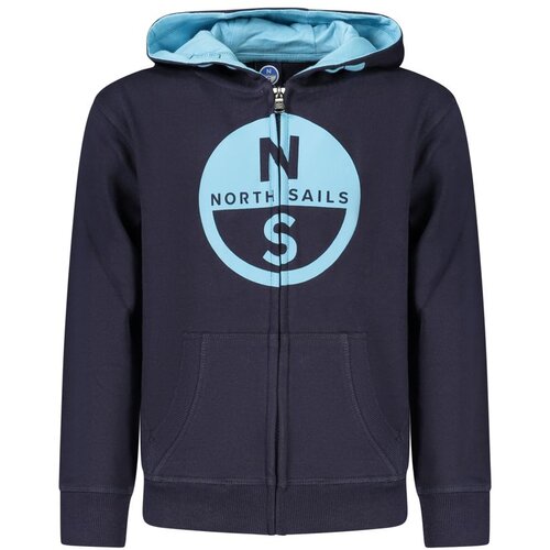 North Sails dječja plava majica s kapuljačom na patentni zatvarač Slike