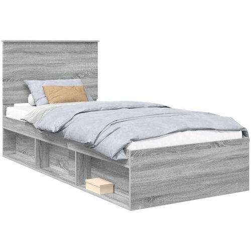  Okvir za krevet s uzglavljem Siva Sonoma 90 x 190 cm Slike