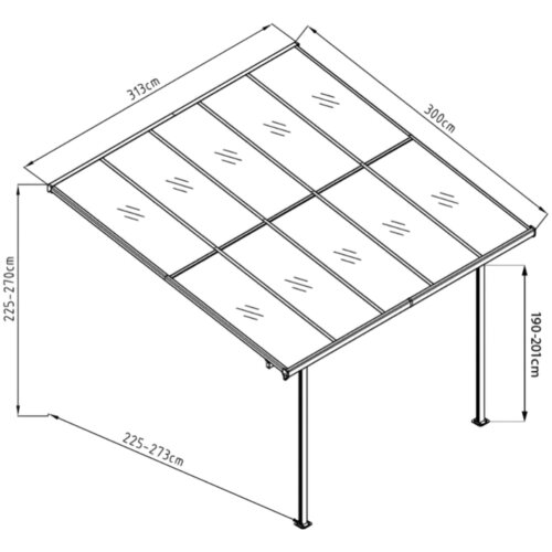 WESTMANN Aluminijska nadstre&amp;scaron;nica za terasu Bruce 3m | Bijela | 300x313x270 cm - BRANDED IN GERMANY Slike