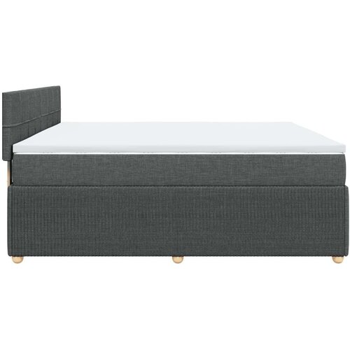 VidaXL Krevet s oprugama i madracem tamnosivi 200 x 200 cm od tkanine Slike