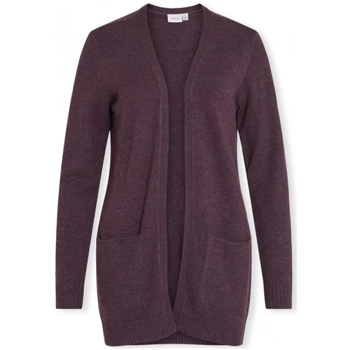 Vila Plašči Noos Ril Cardigan - Plum Perfect Vijolična