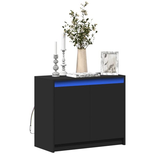 vidaXL Komoda s LED crna 72x34x61 cm od konstruiranog drva Cijene