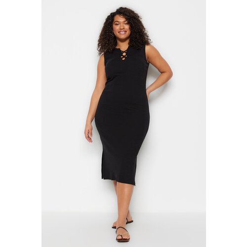 Trendyol Curve Plus Size Dress - Black - Bodycon Slike