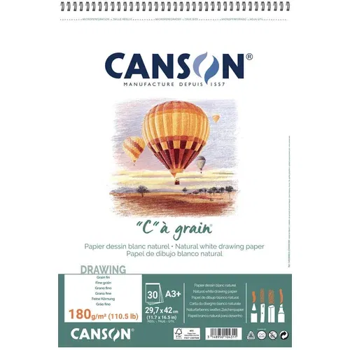 Canson Sp Càgrain Blok za skiciranje A3 180 g White