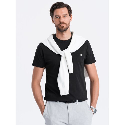 Ombre Men's knitted T-shirt with patch pocket Slike