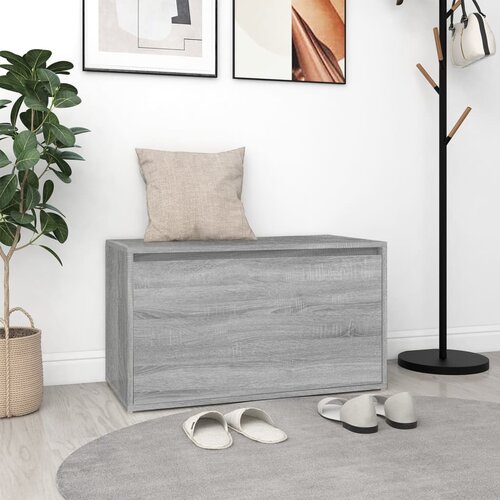  Klupa za hodnik sivi hrast 80 x 40 x 45 cm konstruirano drvo Cijene