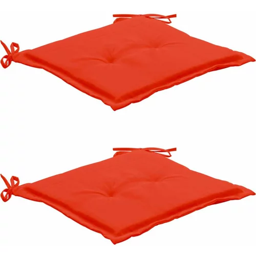  Jastuci za vrtne stolice 2 kom crveni 50 x 50 x 3 cm od tkanine