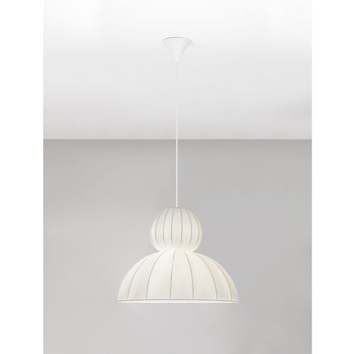 Nova Luce Mat bela tekstilna viseča svetilka &amp;oslash; 50 cm Delina &amp;ndash; Slike