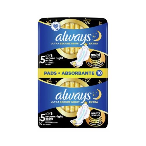 Always Vložki Ultra Secure Night Extra, 10 kos Cene
