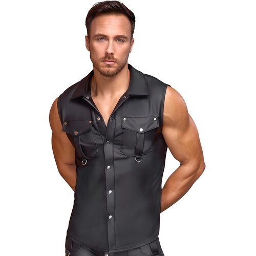 NEK Sleeveless Matte Look Shirt with Studs 2161826 Black XL Slike